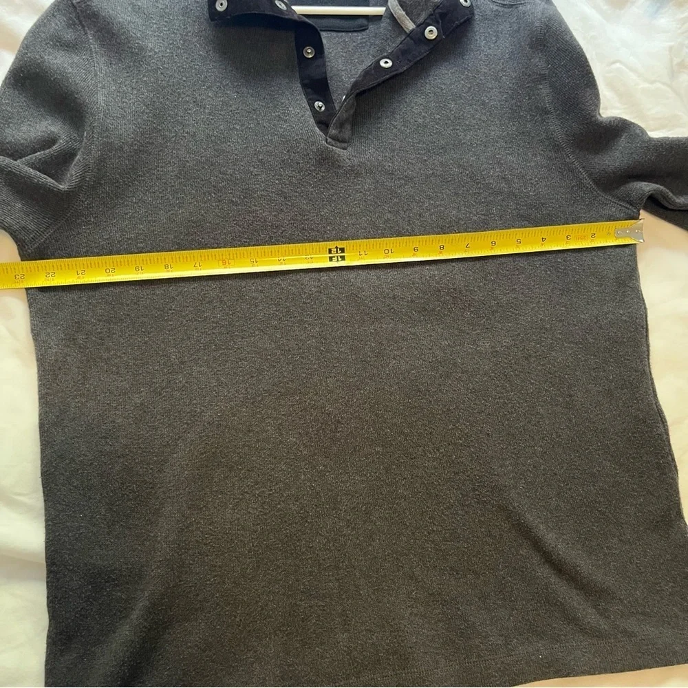 Banana Republic Men’s Quarter Snap Sweater Cotton Long Sleeve Dark Gray Large